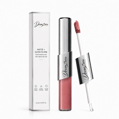 Dremzora 2-in-1 Matte Lip Tint & Clear Gloss
