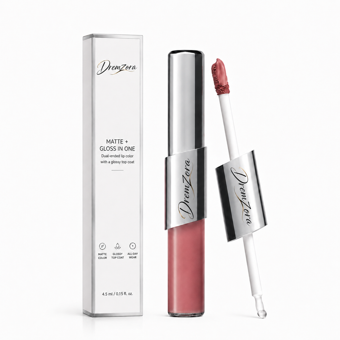 Dremzora 2-in-1 Matte Lip Tint & Clear Gloss
