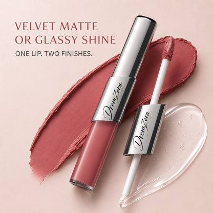 Dremzora 2-in-1 Matte Lip Tint & Clear Gloss