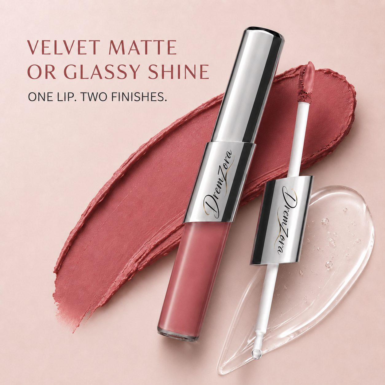 Dremzora 2-in-1 Matte Lip Tint & Clear Gloss