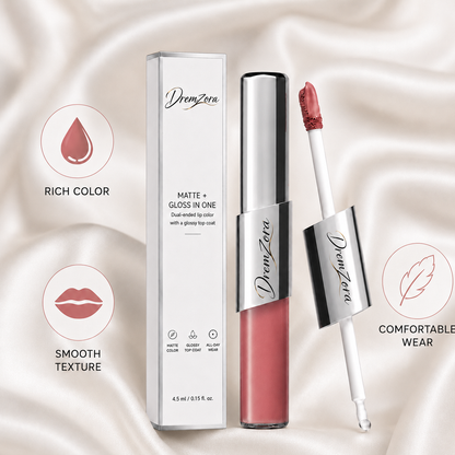Dremzora 2-in-1 Matte Lip Tint & Clear Gloss