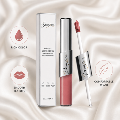 Dremzora 2-in-1 Matte Lip Tint & Clear Gloss