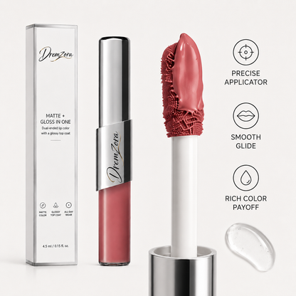 Dremzora 2-in-1 Matte Lip Tint & Clear Gloss