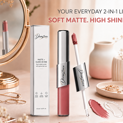Dremzora 2-in-1 Matte Lip Tint & Clear Gloss