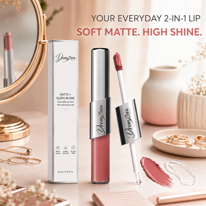 Dremzora 2-in-1 Matte Lip Tint & Clear Gloss