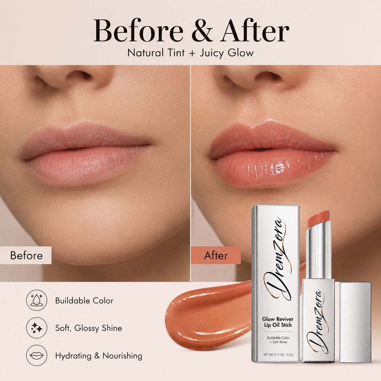 Dremzora Glow Reviver Slipstick Nourishing Lip Oil Stick