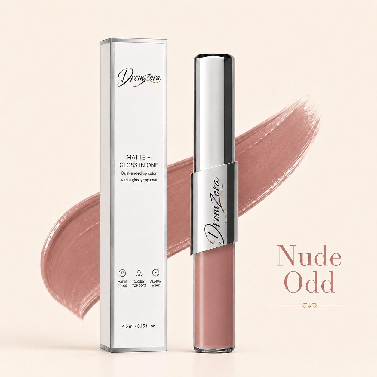 Dremzora 2-in-1 Matte Lip Tint & Clear Gloss