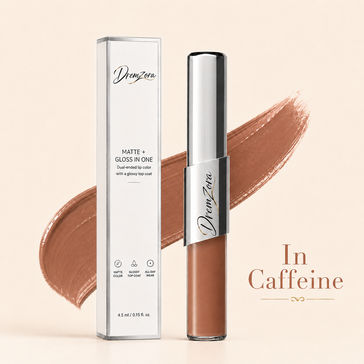 Dremzora 2-in-1 Matte Lip Tint & Clear Gloss