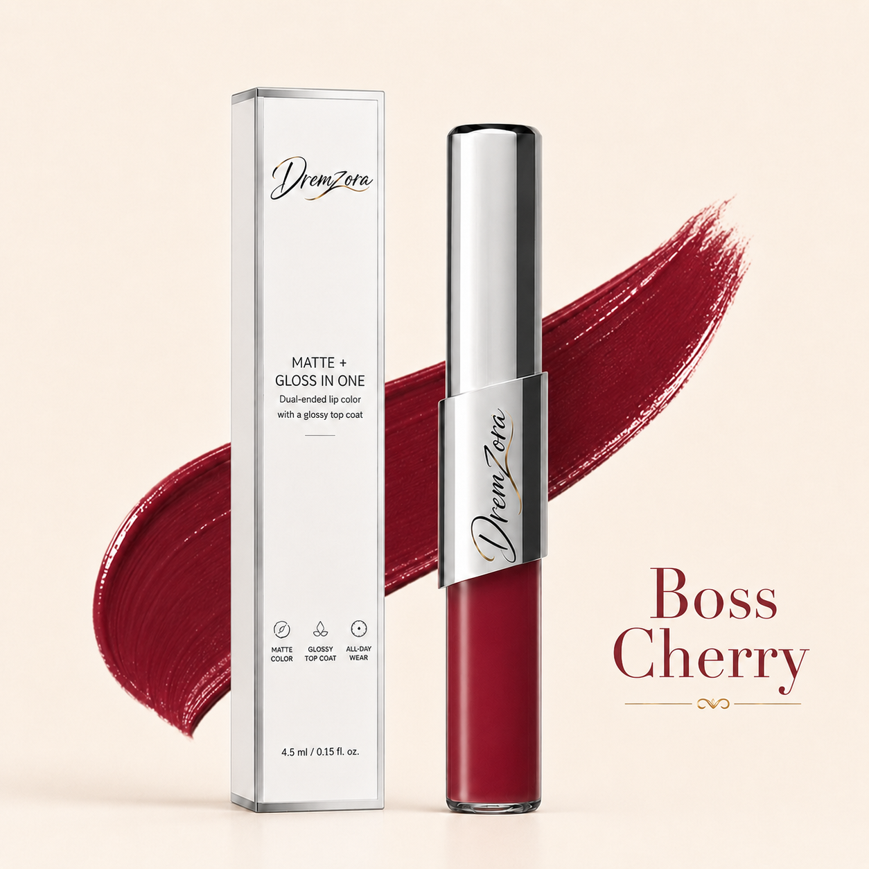 Dremzora 2-in-1 Matte Lip Tint & Clear Gloss