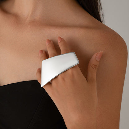 Baroque Round Irregular Curved Ring Ring Smooth Plain Ring Female Ring