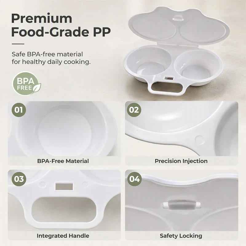 🎁 BUY 1 GET 1 FREE! Microwave Egg Poacher – 2 Eggs in Minutes, No Pan & Easy Cleanup 🍳⚡